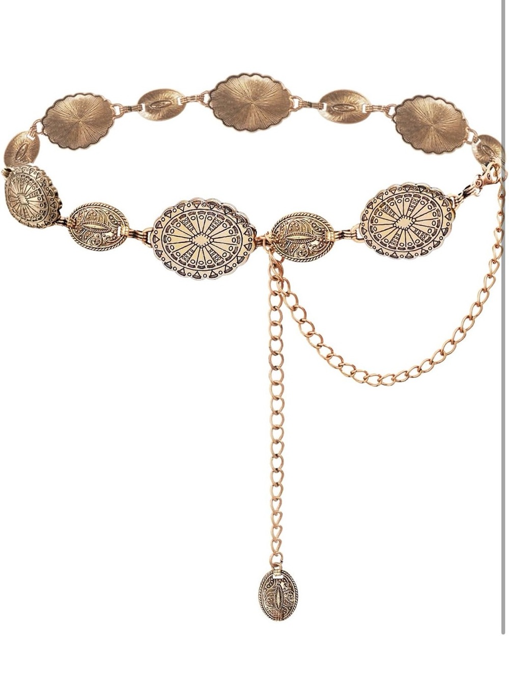 Gold-Tone Medallion Chain Belt - Women